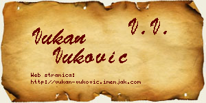 Vukan Vuković vizit kartica
